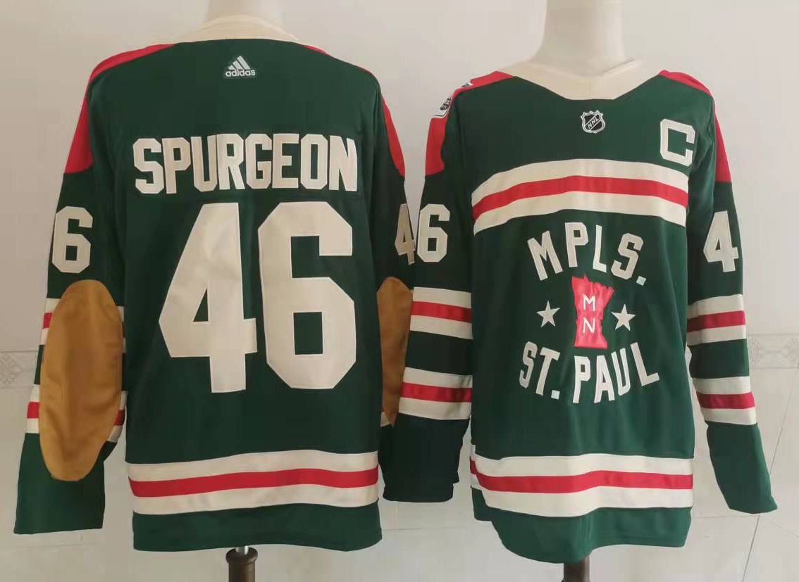 Men Minnesota Wild 46 Spurgeon Green Classic Edition 2022 Adidas NHL Jersey